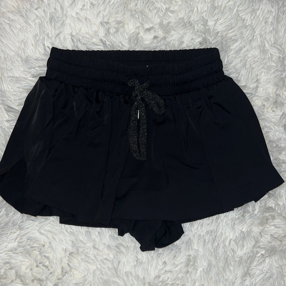 Black Flowy Shorts